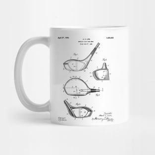 Golf Driver Patent - Golf Art - Black And White Mug